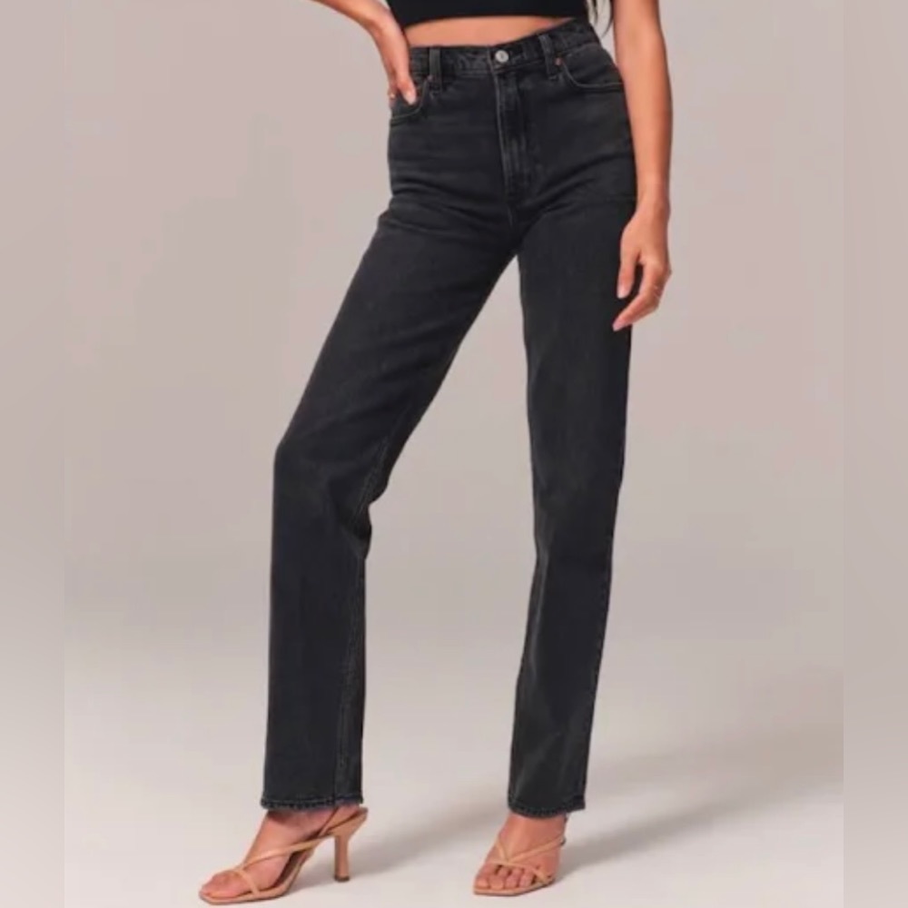 Abercrombie and fitch 90s ultra high rise black denim